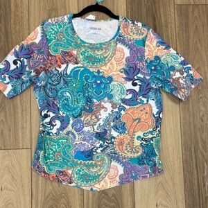 Vibrant Paisley Short Sleeve Top